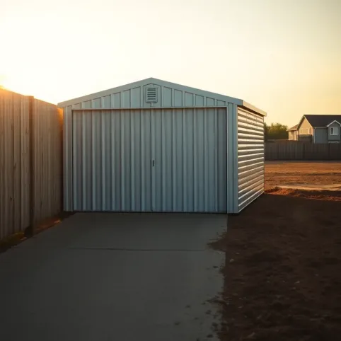 Garaż na granicy działki