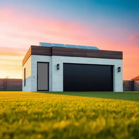 Garaż z płaskim dachem