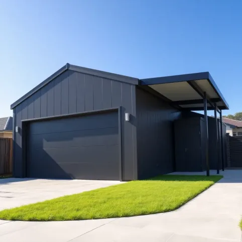 Garaż z pomieszczeniem gospodarczym i wiatą