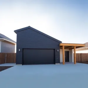 Garaż z wiatą i pomieszczeniem gospodarczym