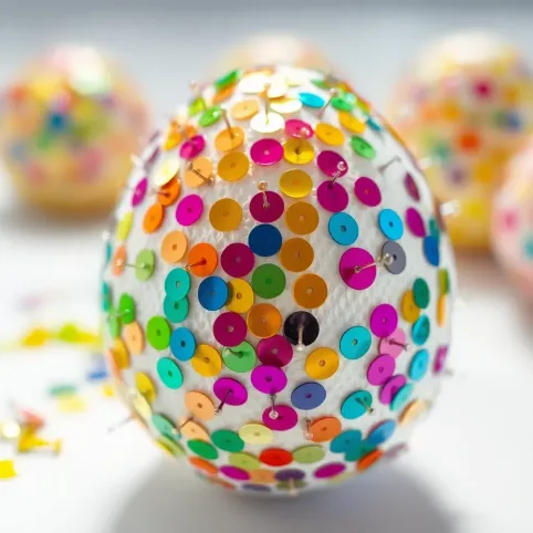 Jak ozdobić jajko styropianowe cekinami