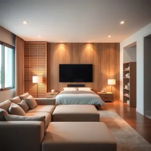 Jak połączyć salon z sypialnią