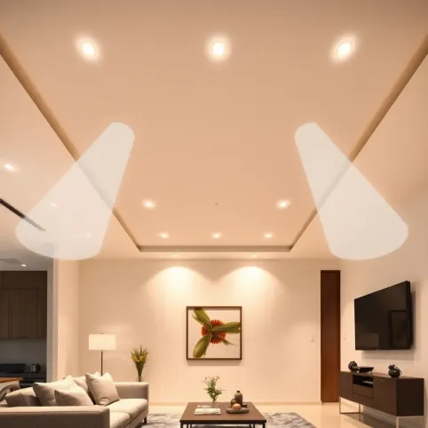 Jak rozmieścić halogeny w salonie