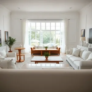 Jaki stół do białych mebli w salonie