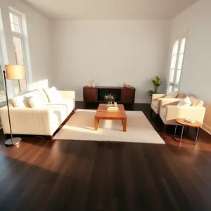 Jakie meble do salonu z ciemną podłoga