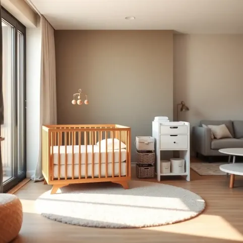Kącik dla niemowlaka w salonie