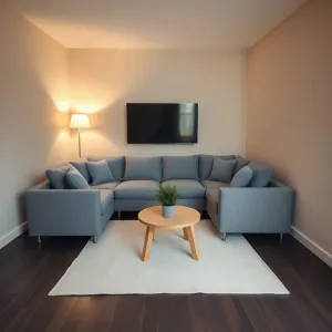 Kanapa na środku małego salonu