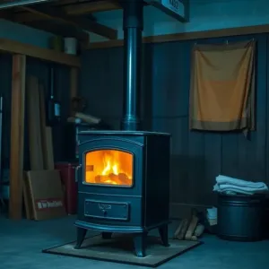 Komin do kozy w garażu