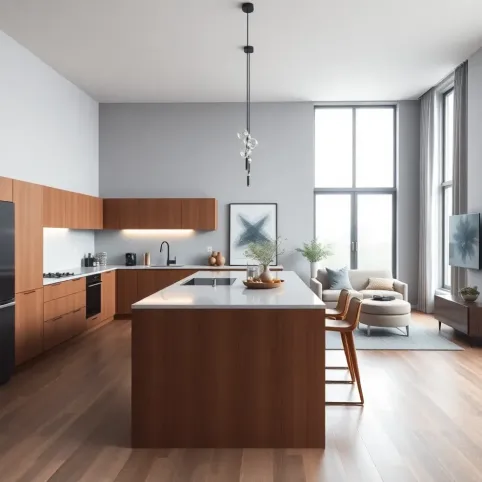 Kuchnia otwarta na salon w bloku