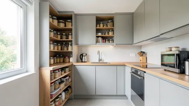 kuchnia że spiżarnia w zabudowie