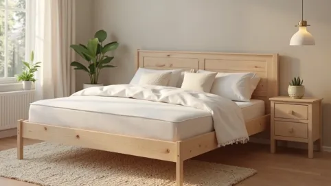 Łóżka sosnowe z materacem