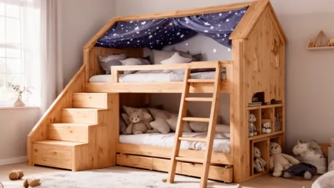 Łóżko domek z dodatkowym spaniem