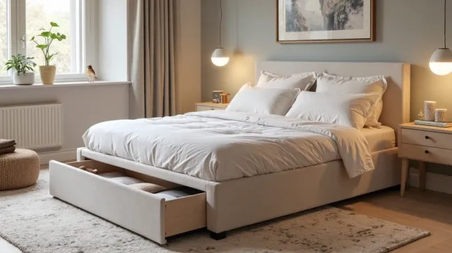 Łóżko tapicerowane 160x200 z pojemnikiem i materacem