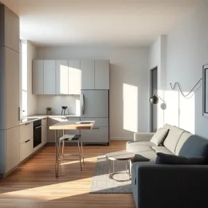 Mała kuchnia z salonem w bloku