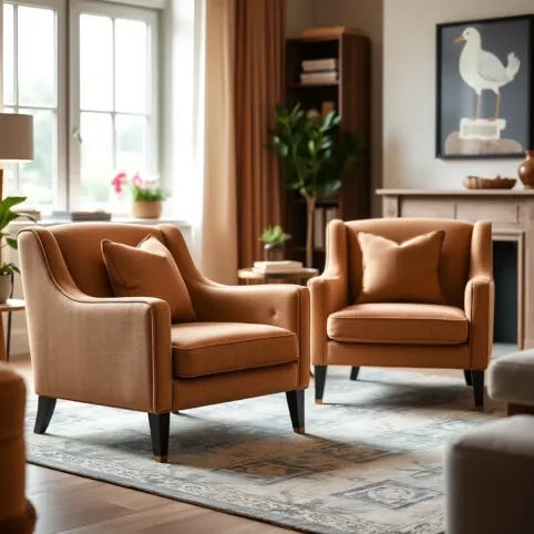 Małe fotele tapicerowane do salonu