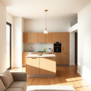 Mały aneks kuchenny z salonem