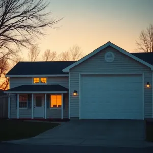 Mały dom z dużym garażem