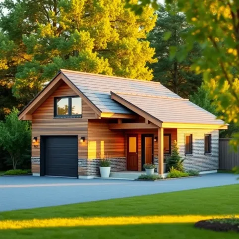Mały dom z garażem do 100m2