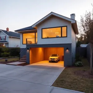 Mały dom z garażem w piwnicy