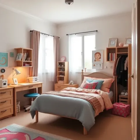 Mały pokój młodzieżowy dla dziewczyny