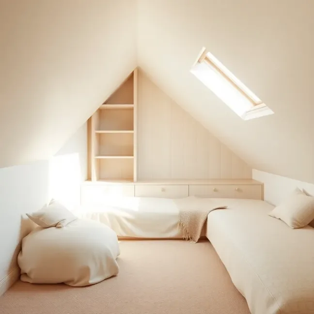 Mały pokój ze skosem aranżacje