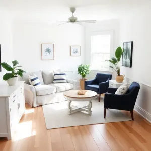 Mały salon w stylu Hampton