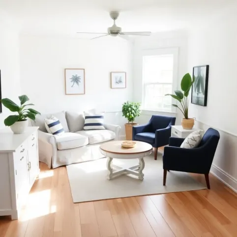 Mały salon w stylu Hampton