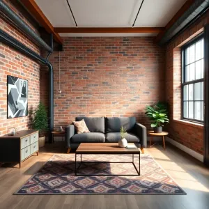 Mały salon w stylu loft