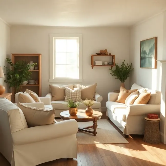 Mały salon w stylu wiejskim