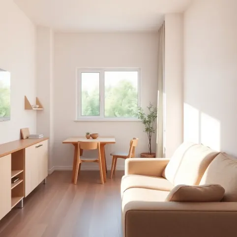 Mały salon z jadalnią