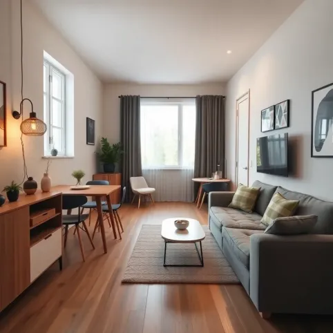 Mały salon z jadalnią inspiracje