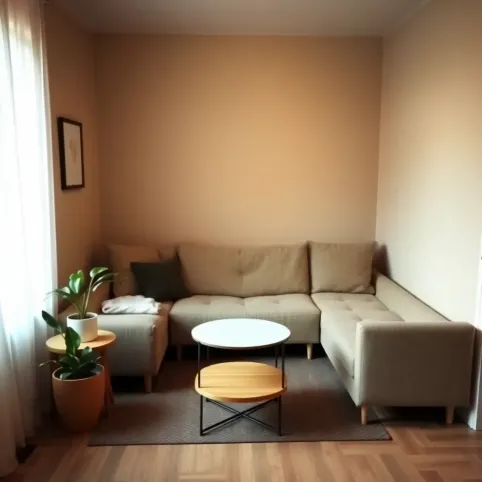 Mały salon z narożnikiem