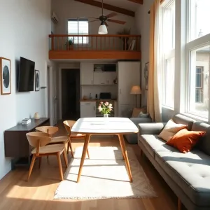 Mały salon ze stołem