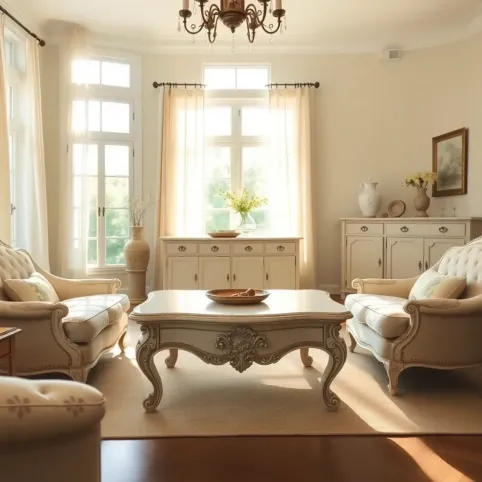 Meble w stylu prowansalskim do salonu