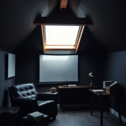 Męski pokój na poddaszu