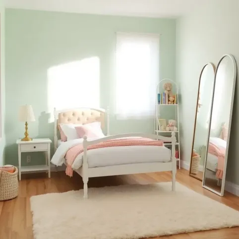 Miętowo różowy pokój dla dziewczynki