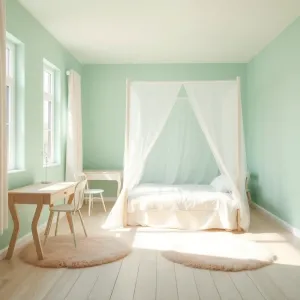 Miętowy pokój dla dziewczynki
