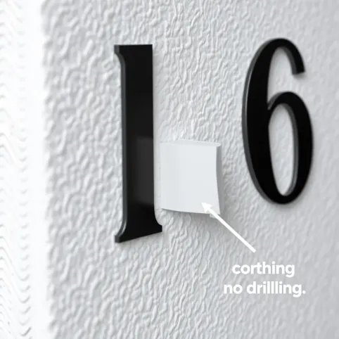 Montaż numeru domu na styropianie