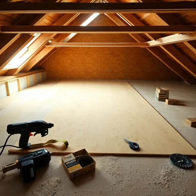 Montaż płyt OSB na strychu