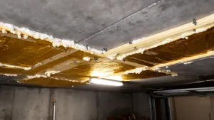 Montaż płyt PIR na suficie betonowym