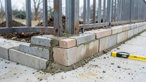 murowanie ogrodzenia z bloczków fundamentowych