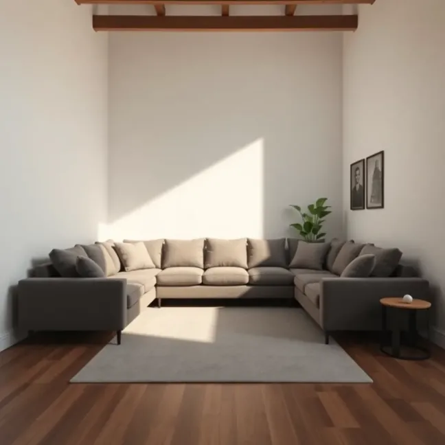 Narożnik na środku małego salonu