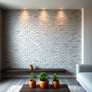 Nowoczesna cegła w salonie