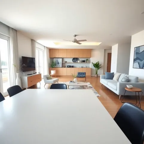 Nowoczesna jadalnia z salonem