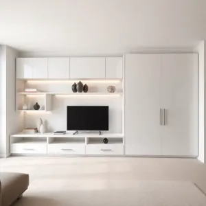 Nowoczesna meblościanka do salonu z szafą
