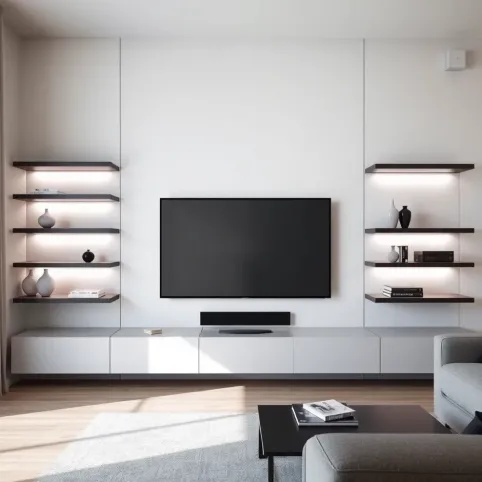 Nowoczesna ściana telewizyjna w salonie