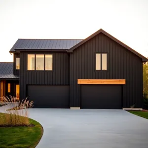 Nowoczesna stodoła z garażem dwustanowiskowym