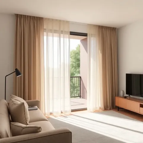 Nowoczesne firany do salonu z balkonem