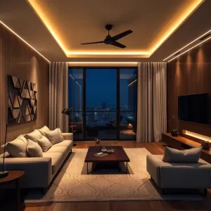 Nowoczesne oświetlenie w salonie
