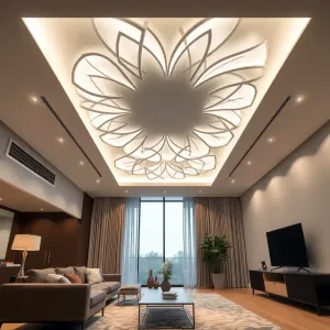 Nowoczesne sufity podwieszane w salonie